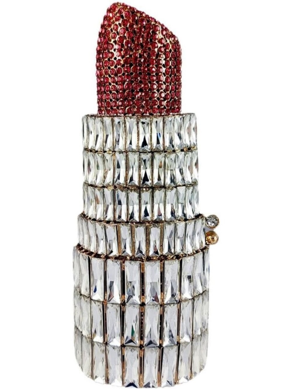Glam Mini Lipstick Crystal Clutch Bag | Rhinestone Evening Purse for Parties